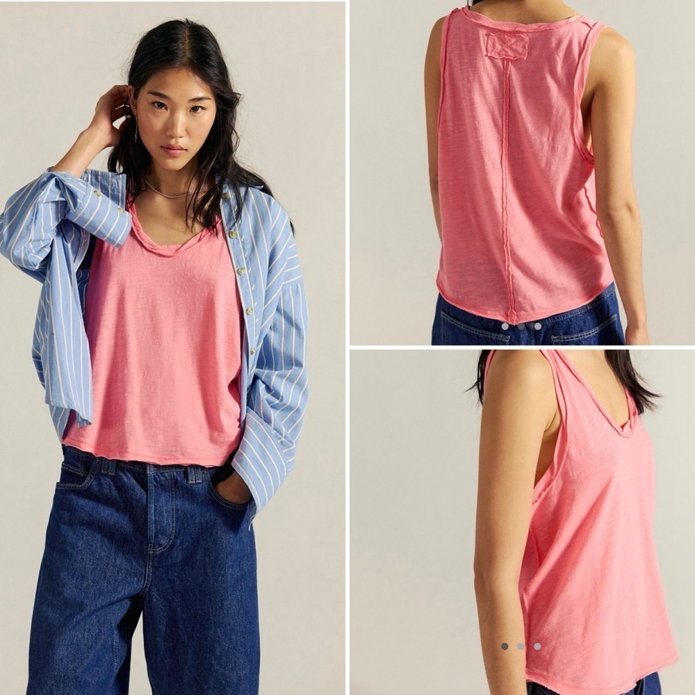 Free People We The Free Easy Tank Pink/Rose XS NWT